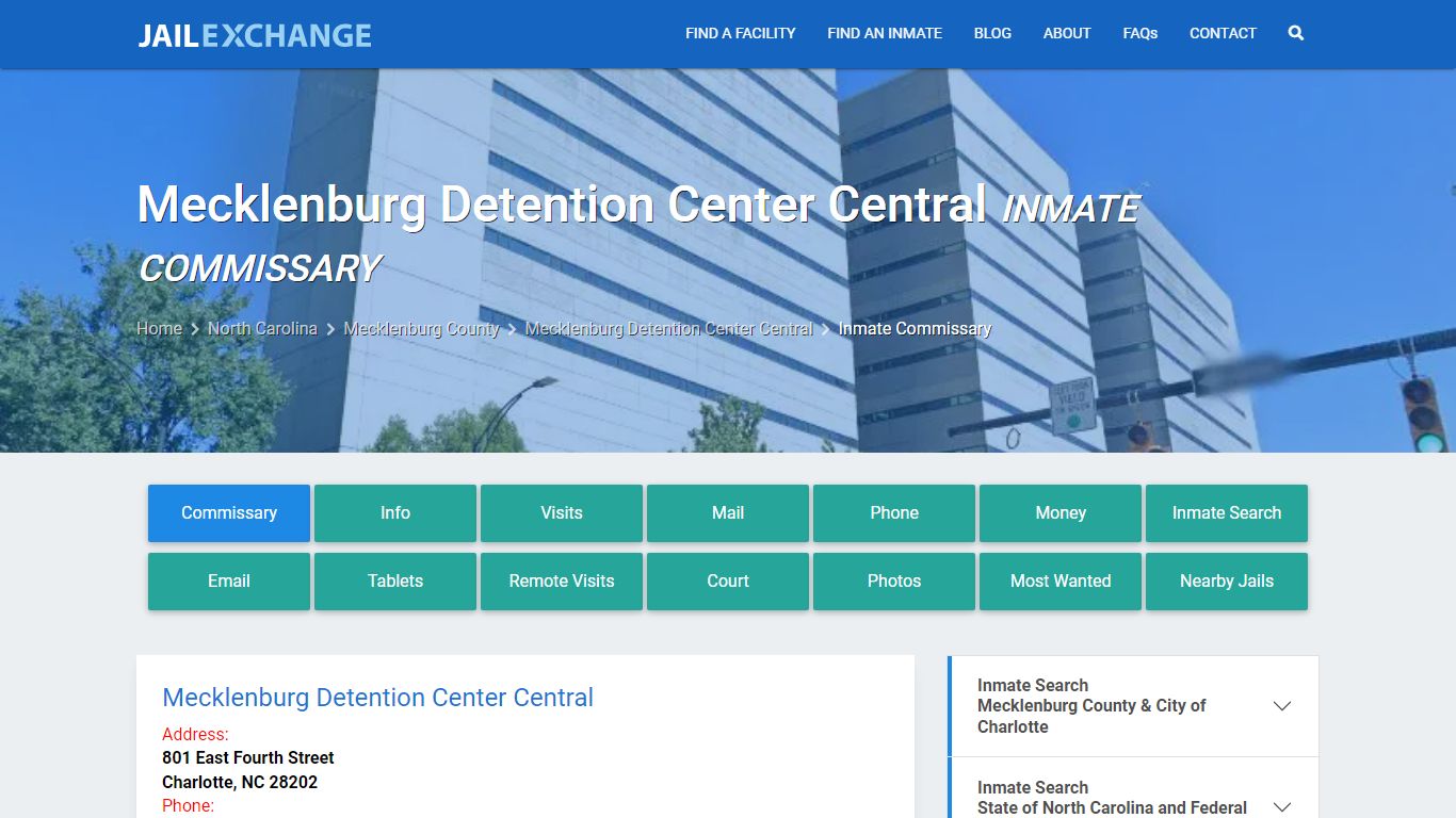 Mecklenburg Detention Center Central Inmate Commissary - Jail Exchange